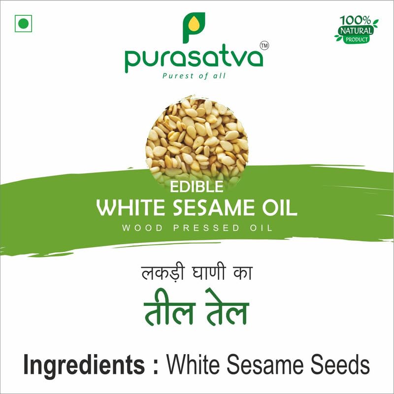 Purasatva White Sesame 1 ltr(Pack of1) Cooking Oil, Wood Cold Pressed Til Oil | Pure Suppose Bone Health Kohlu Oil - Image 6